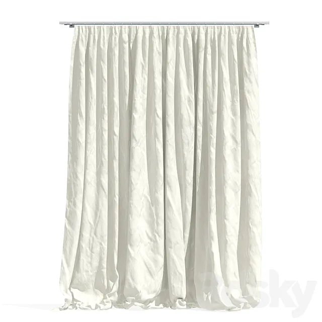 Curtains wrinkled 38 3D Model