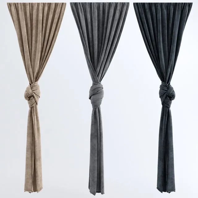 Curtains zavyazyannye knot 3D Model