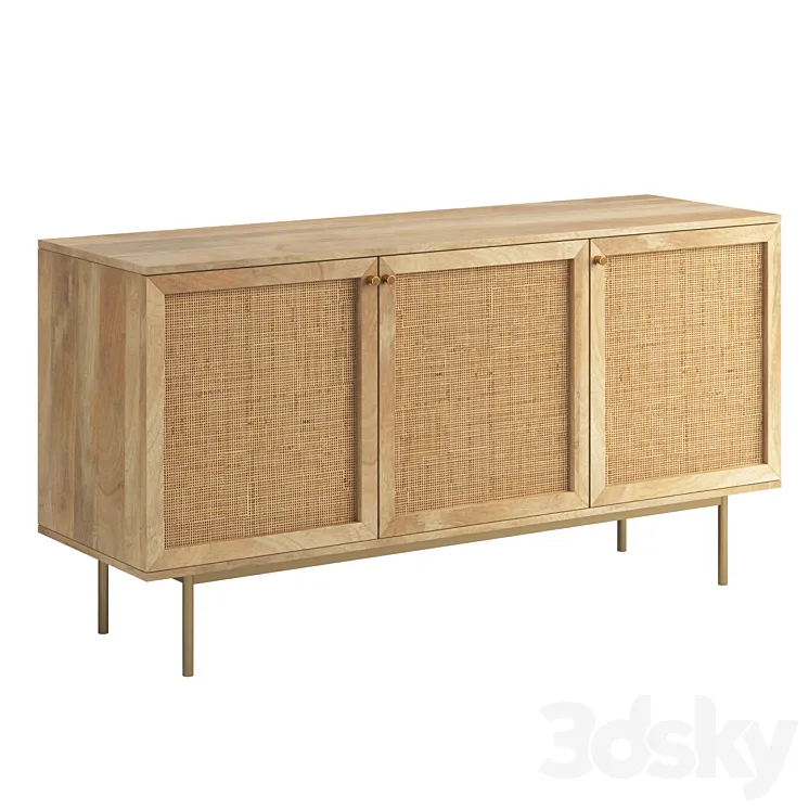 Curtis 3 Door Sideboard 3D Model Free Download