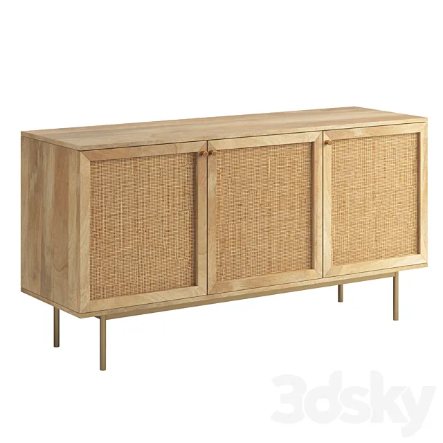 Curtis 3 Door Sideboard 3DModel Curtis 3 Door Sideboard 3DModel