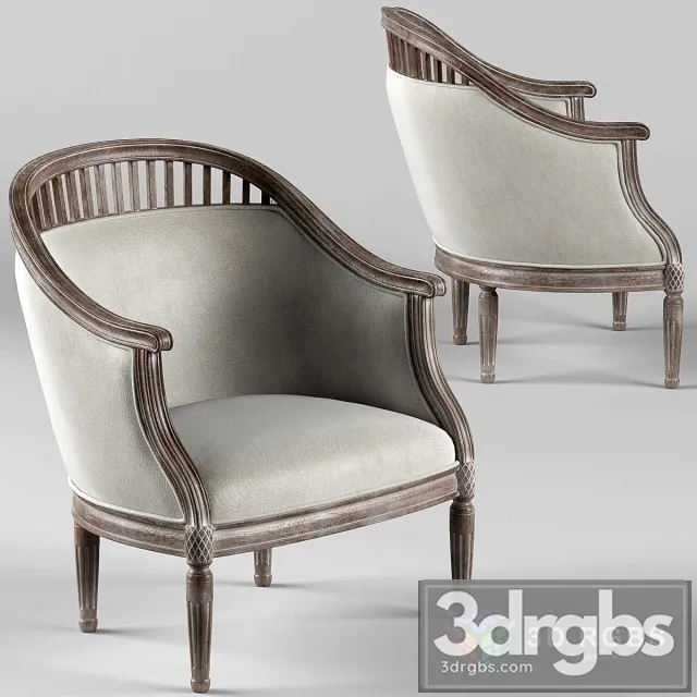 Curtis Ivory Rounded Ladder Armchair 3D Model Download Curtis Ivory Rounded Ladder Armchair 3D Model Download