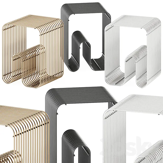 Curva Stool _ Side Table by AYTM 3DModel