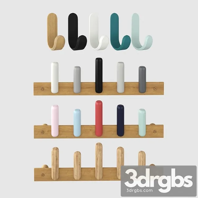 Curve hook and wall hanger play coat 3D Model Download Curve hook and wall hanger play coat 3D Model Download