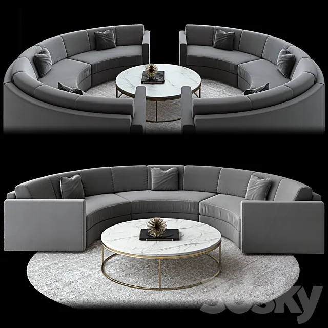 Curve sofa Restoration Hardware 3DModel
