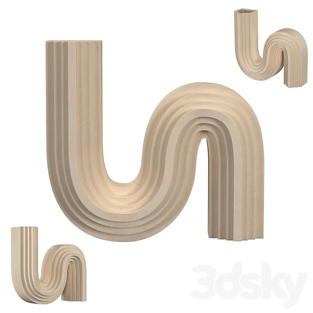 Curve Vase 3D Model