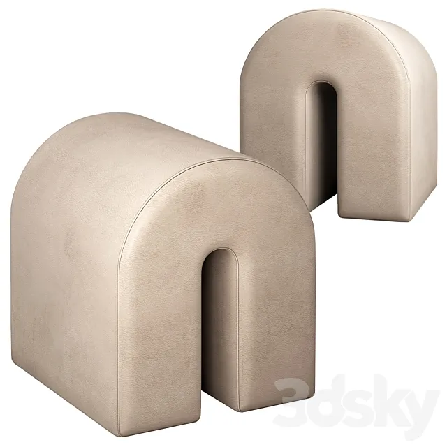 Curved pouf Kristina Dam 3D Model Curved pouf Kristina Dam 3D Model