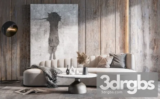 Curved Sofa Fabric 3D Model Download Curved Sofa Fabric 3D Model Download