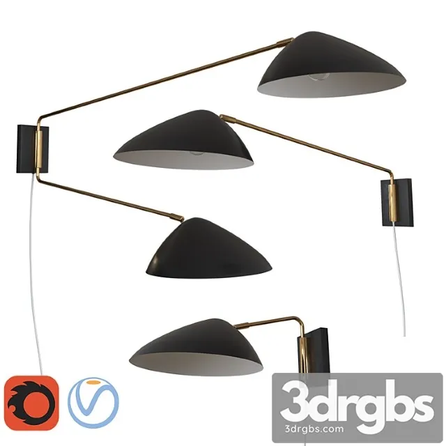 Curvilinear Mid Century Sconce 3D Model Download Curvilinear Mid Century Sconce 3D Model Download