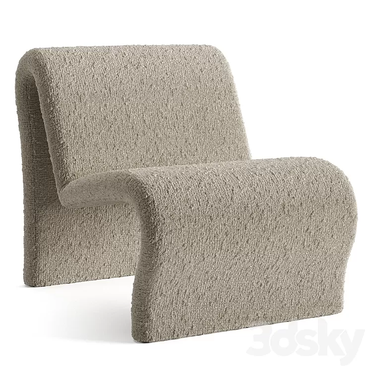 Curvy Sculptural Lounge Chair 3D Model Free Download