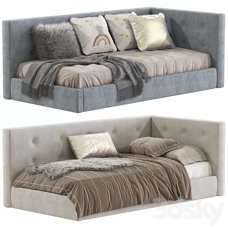 Cushy Upholstered Platform Corner Bed 2 3D Model Free Download Cushy Upholstered Platform Corner Bed 2 3D Model Free Download