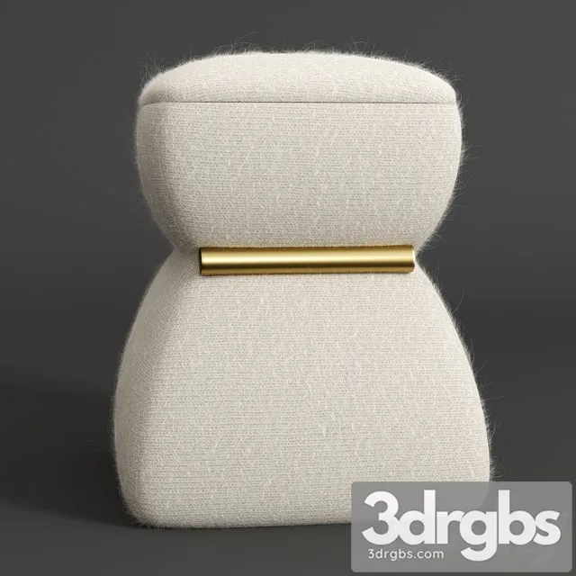 Cusi modern pouf in white mohair Cusi modern pouf in white mohair