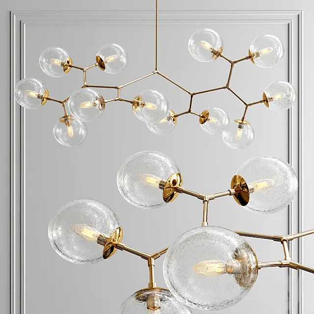 Custom 12 light vintage glass fixture 3D Model