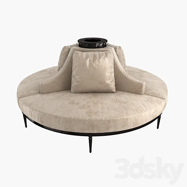 Custom Hand Made Center Round Settee Banquette Sofa 3D Model Custom Hand Made Center Round Settee Banquette Sofa 3D Model