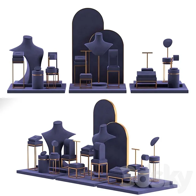 Custom Jewelry Display Set 3DModel