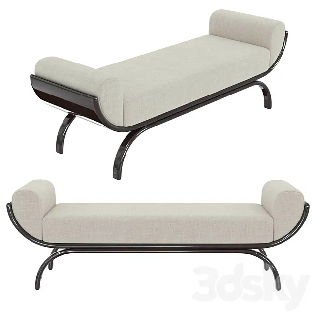 Custom made bench with curved arms 3DModel Custom made bench with curved arms 3DModel