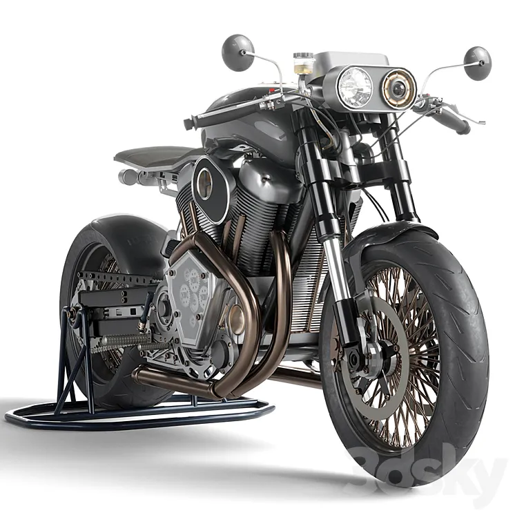 Custom motorcycle 3D Model Free Download