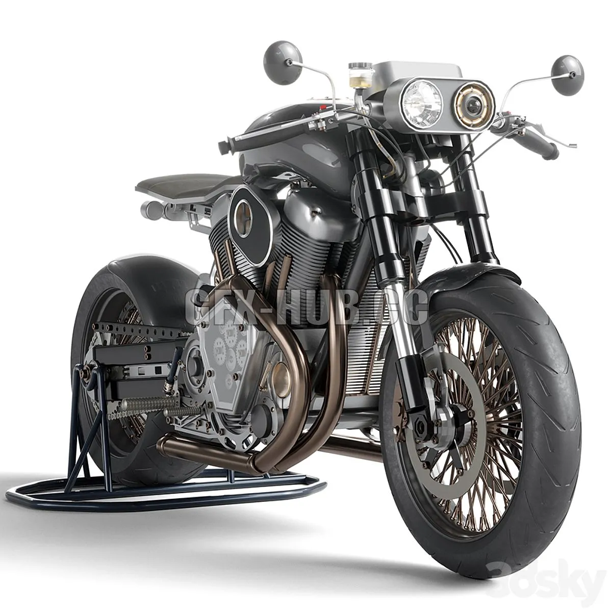 Custom motorcycle 3D Model