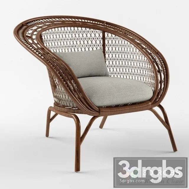 Custom Rattan Armchair 3D Model Download Custom Rattan Armchair 3D Model Download