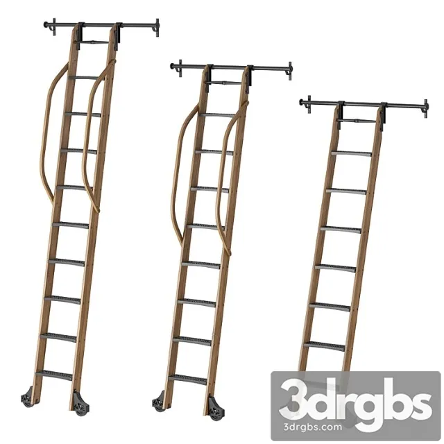 Custom Service Hardware Sliding Hook Library Ladder 3D Model Download