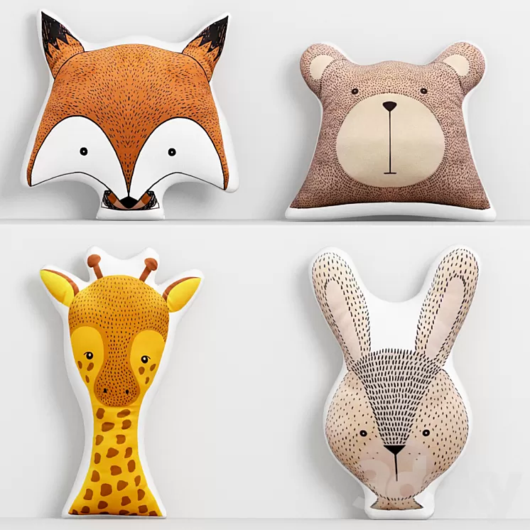 Cute pillows 3D Model Cute pillows 3D Model