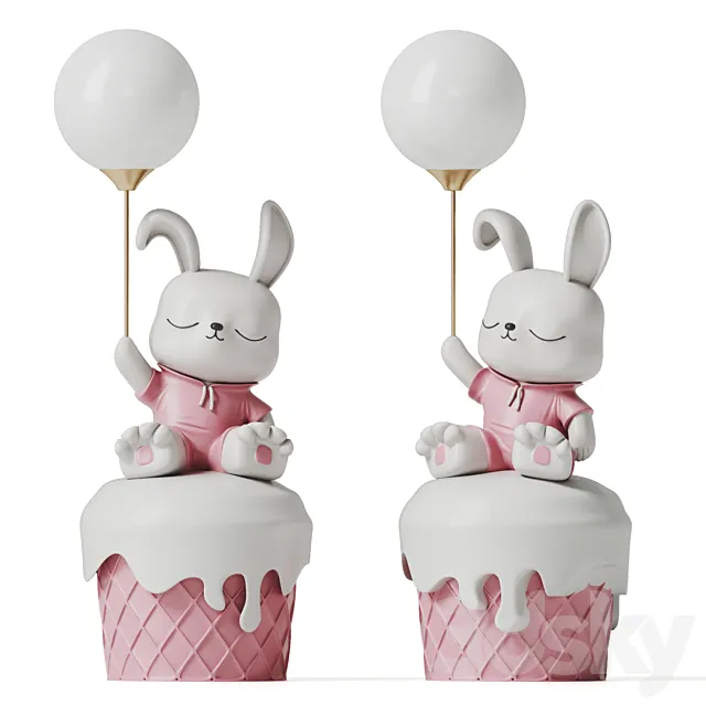 Cute rabbit floor lamp 3DModel