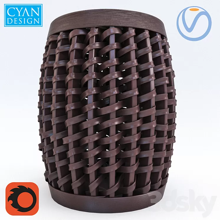 Cyan Design Woven Sienna Stool 3D Model