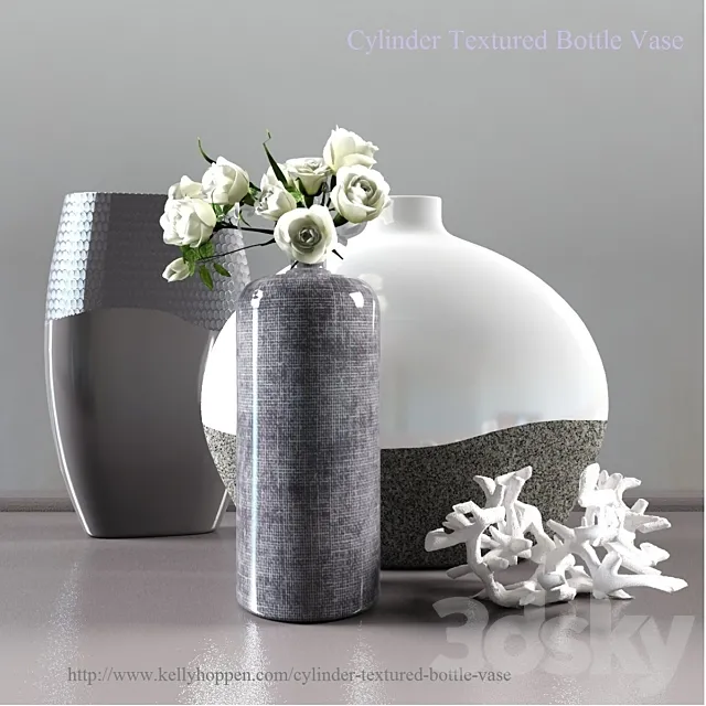 Cylinder Textured Bottle Vase 3DModel Cylinder Textured Bottle Vase 3DModel