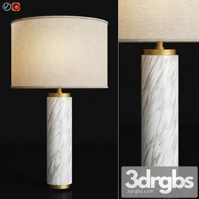 Cylindrical Column Marble 1 3D Model Download