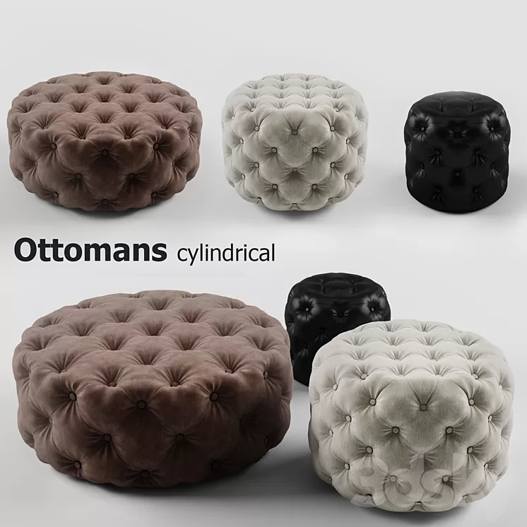 Cylindrical ottoman set – Ottomans cylindrical set 3D Model Cylindrical ottoman set – Ottomans cylindrical set 3D Model