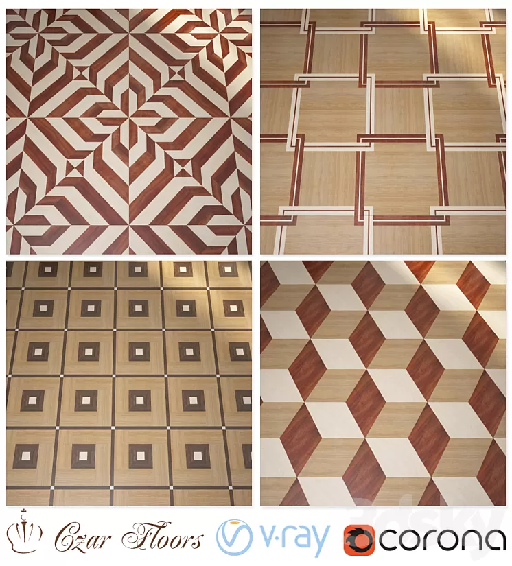 Czare Floors part 1 – art. Mx46 Mx47 Mx48 Mx49 3D Model