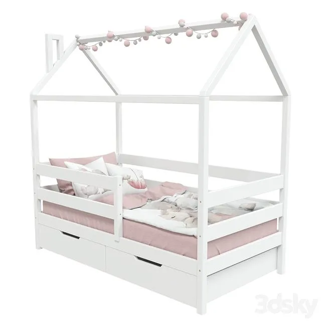 Вed-house Ecodrev pink textile 3D Model Вed-house Ecodrev pink textile 3D Model