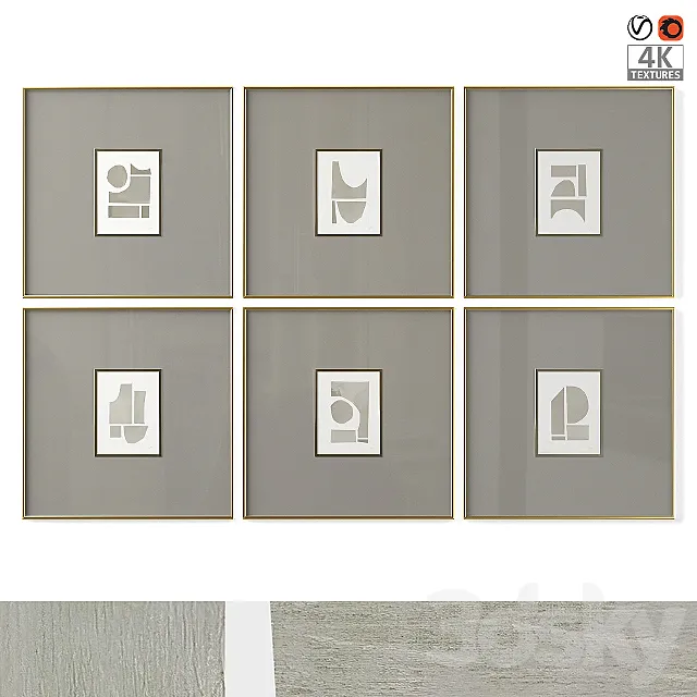 Картины абстракция 3D Model Картины абстракция 3D Model