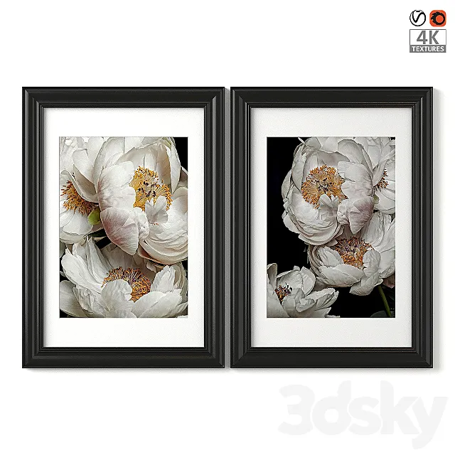 Картины цветы 3D Model Картины цветы 3D Model