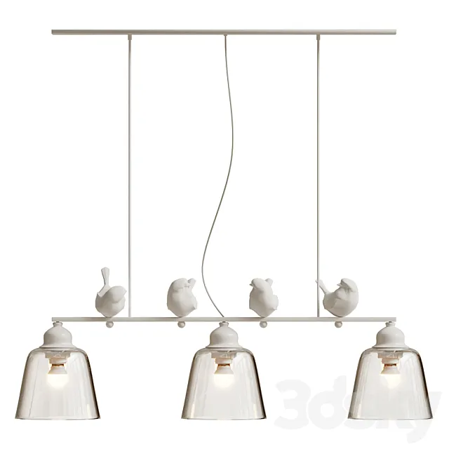 Подвесной светильник provence bird pendant line 3 3D Model Подвесной светильник provence bird pendant line 3 3D Model