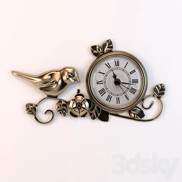 Птичка на часах 3D Model Птичка на часах 3D Model