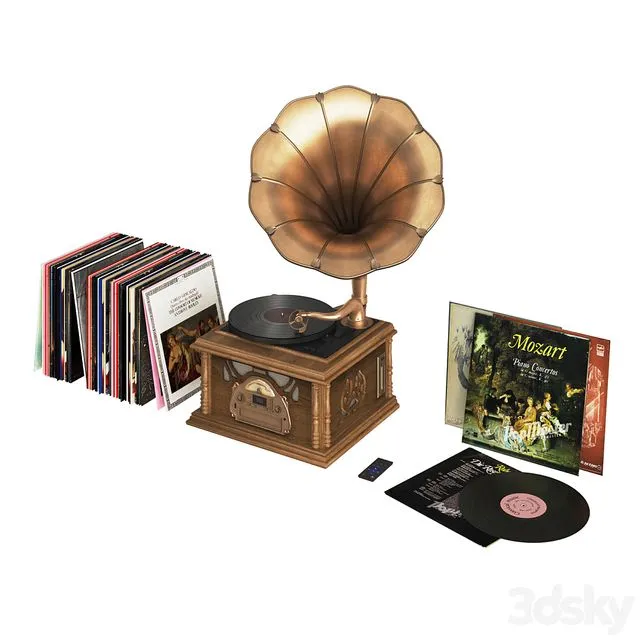 Сlassic Gramophone 3D Model
