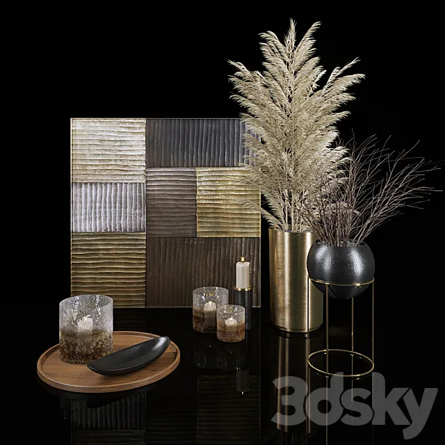 Сrate & Barrel Decor Set 3D Model