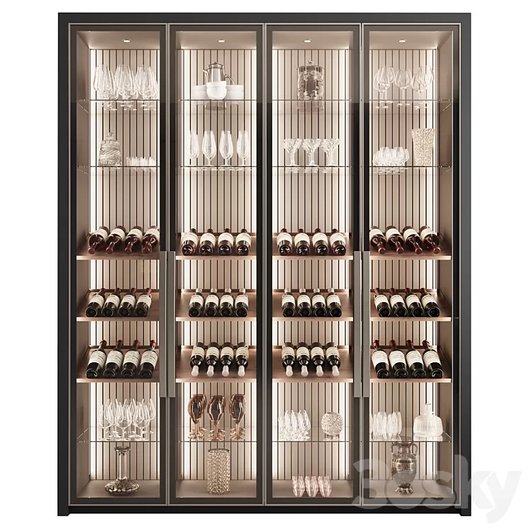 Сupboard with dishes My Design №14 3D Model