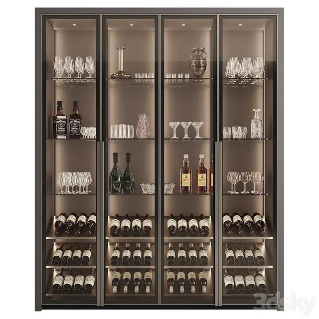 Сupboard with dishes My Design №15 3D Model