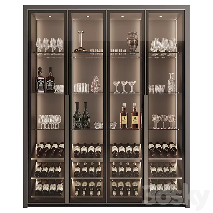 Сupboard with dishes My Design №15 3D Model