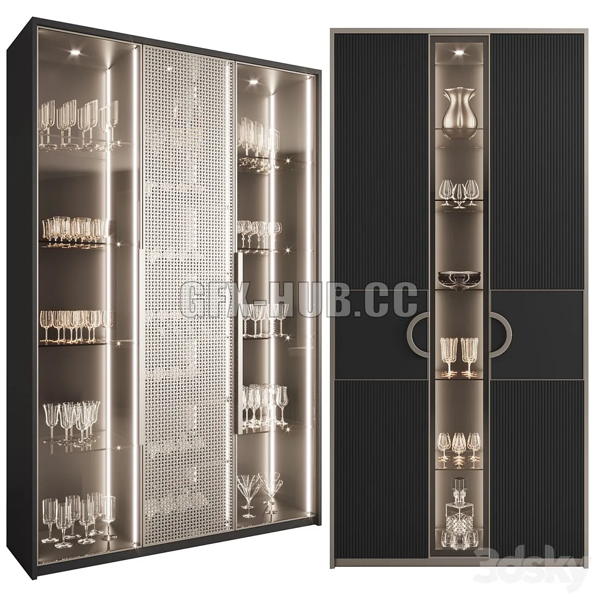 Сupboard with dishes My Design №20 3D Model Сupboard with dishes My Design №20 3D Model