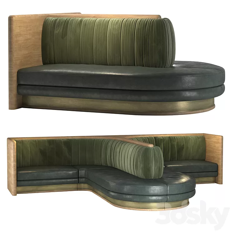 D8-sofa for restaurant 3D Model Free Download