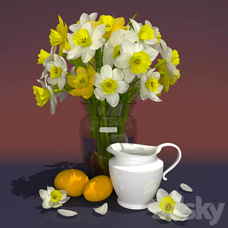 Daffodils 3D Model Daffodils 3D Model