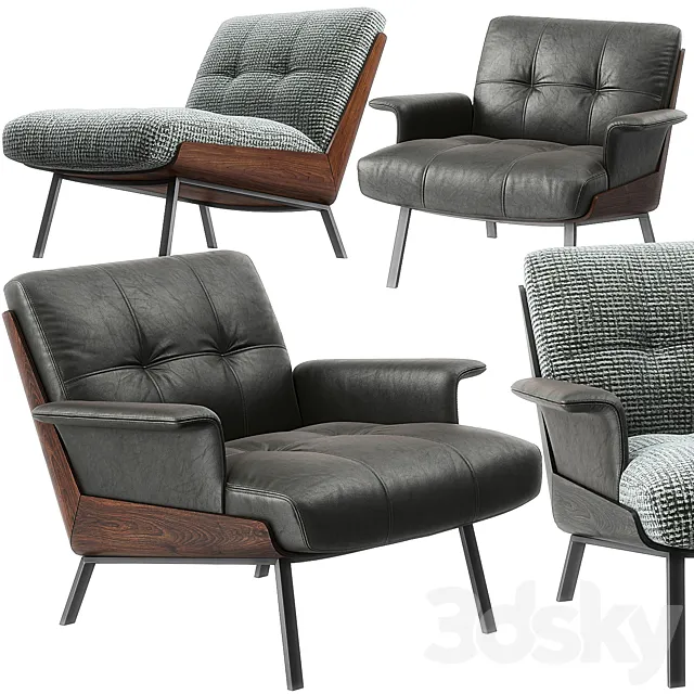 Daiki armchairs by Minotti 3DModel