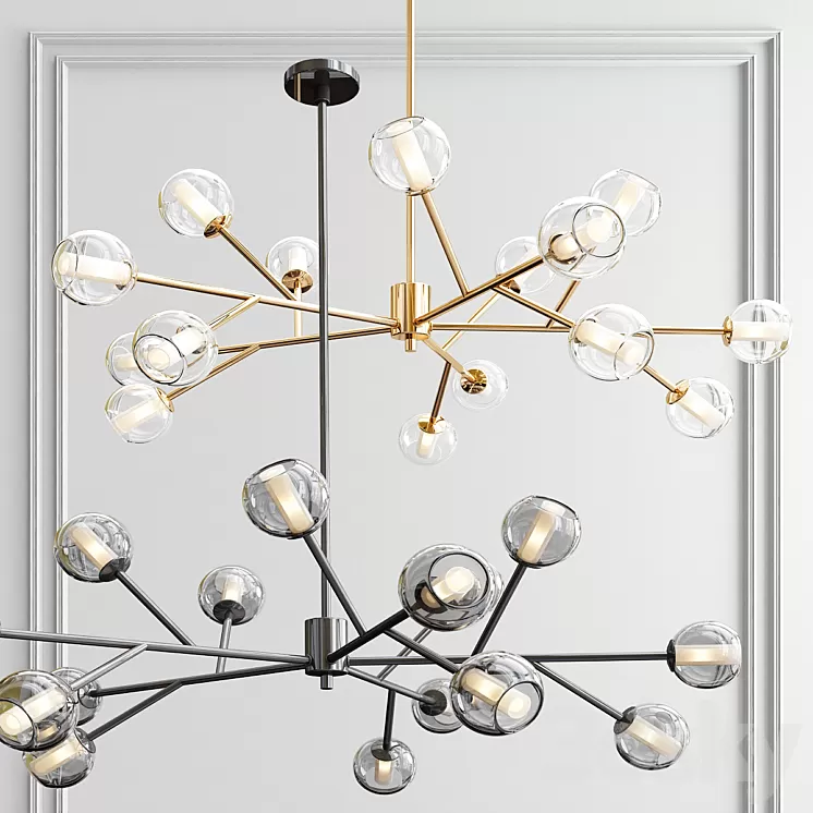 Dainolite horizontal chandelier 3D Model Dainolite horizontal chandelier 3D Model