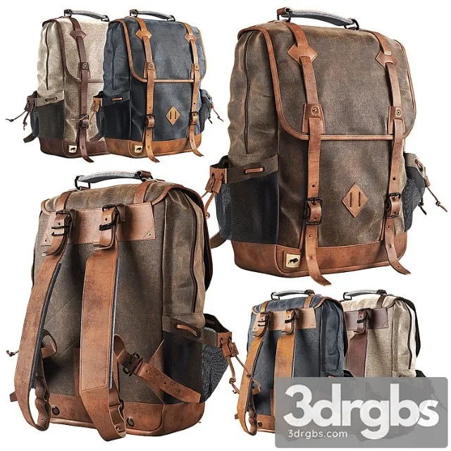 Dakota waxed canvas commuter backpack 3D Model Download Dakota waxed canvas commuter backpack 3D Model Download