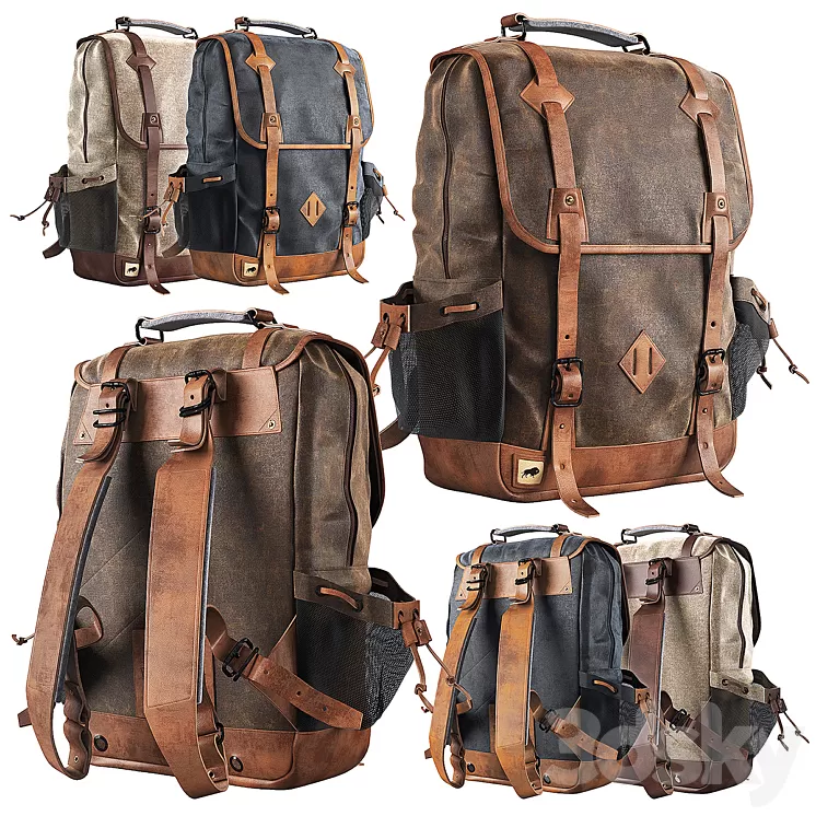 DAKOTA WAXED CANVAS COMMUTER BACKPACK 3D Model