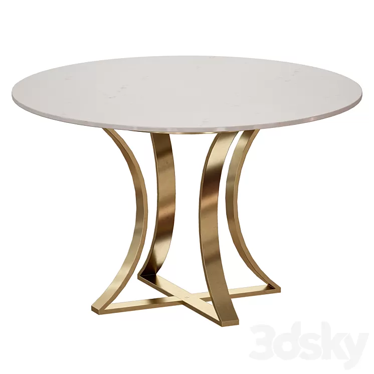 “Damen 48 “”White Marble Top Dining Table (Crate and Barrel)” 3D Model “Damen 48 “”White Marble Top Dining Table (Crate and Barrel)” 3D Model