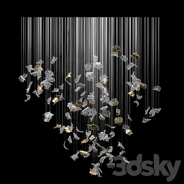 Dancing Leaves Chandelier 3D Model
