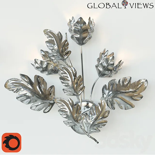Dancing leaves Sconce 3D Model Dancing leaves Sconce 3D Model